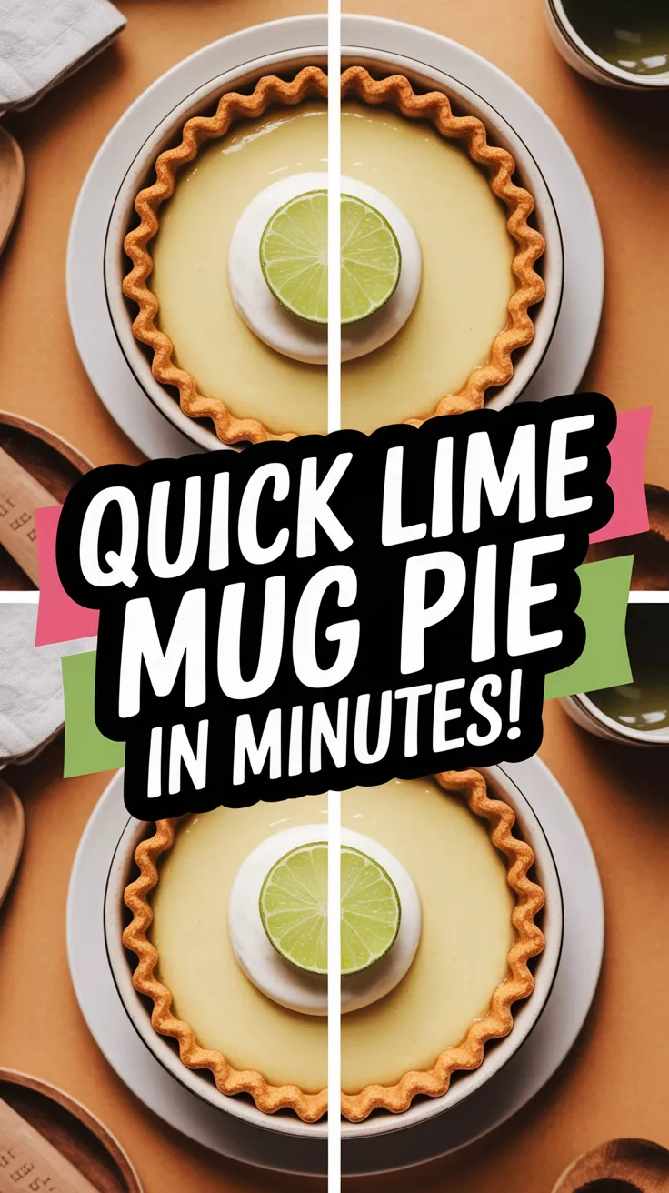 Delicious microwave key lime pie mug with lime slices