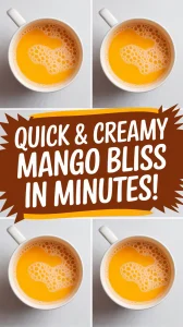 Creamy mango lassi in a mug, perfect for quick recipes.