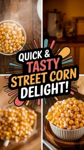 Delicious Mexican street corn in a cup prepared in a microwave.