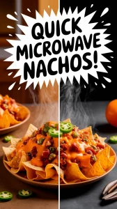 Delicious cheese nachos made quickly in the microwave