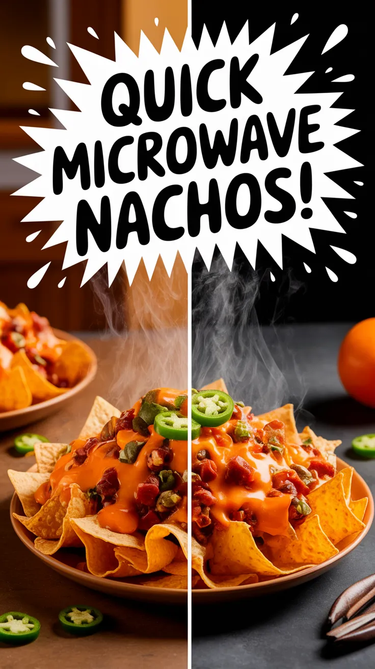 Delicious cheese nachos made quickly in the microwave