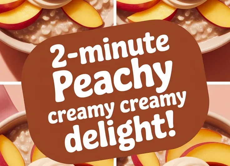 2-Minute Microwave Peaches & Cream Oatmeal Mug