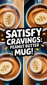 Delicious microwave peanut butter banana mug with banana slice on top