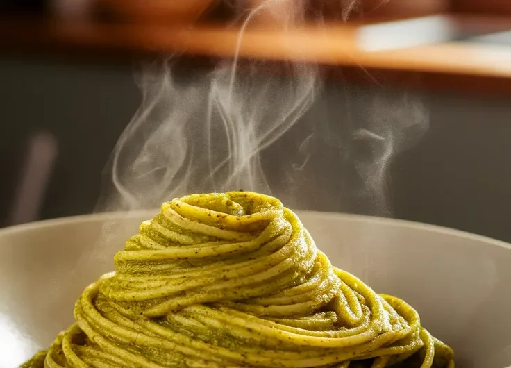 Microwave Pesto Pasta in 2 Minutes