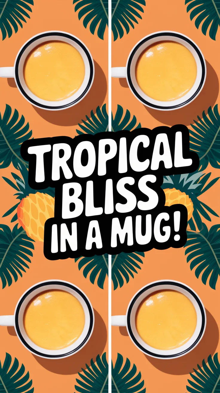 Delicious microwave pineapple coconut mug dessert topped with tropical flavors.