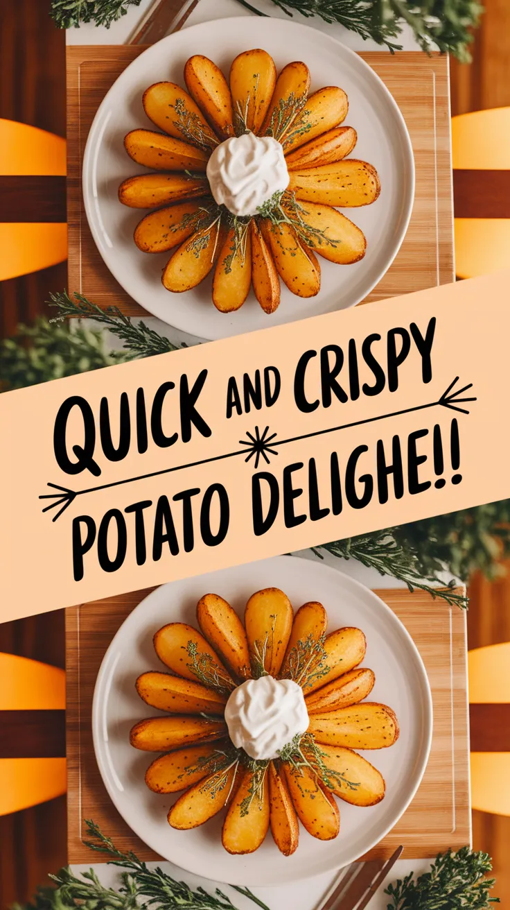Delicious microwave potato slices served with sour cream for quick baked potatoes.