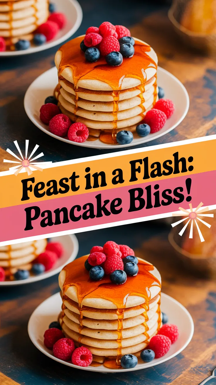 Delicious 2-Minute Microwave Protein Pancakes topped with fresh berries and syrup