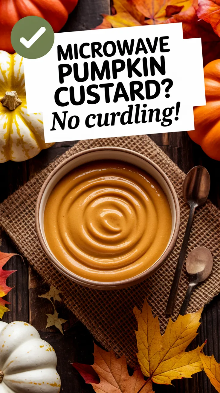 Delicious pumpkin custard ready to be microwaved without curdling