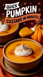 Delicious microwave pumpkin custard topped with whipped cream, perfect for a paleo-friendly dessert.