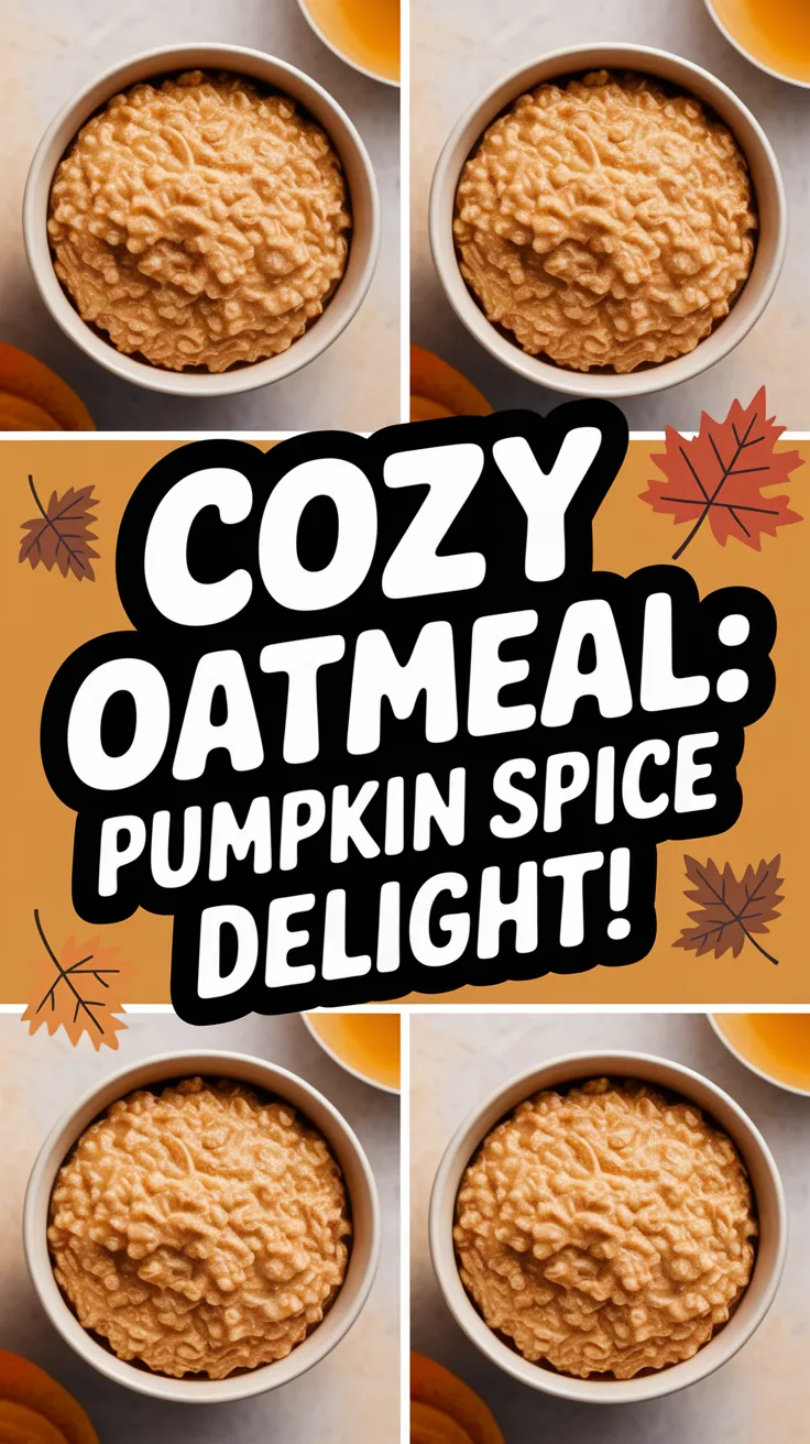 Delicious bowl of microwave pumpkin spice oatmeal topped with spices.