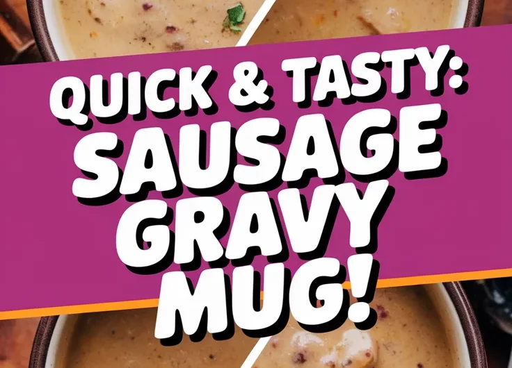 2-Minute Microwave Sausage Gravy Biscuit Mug