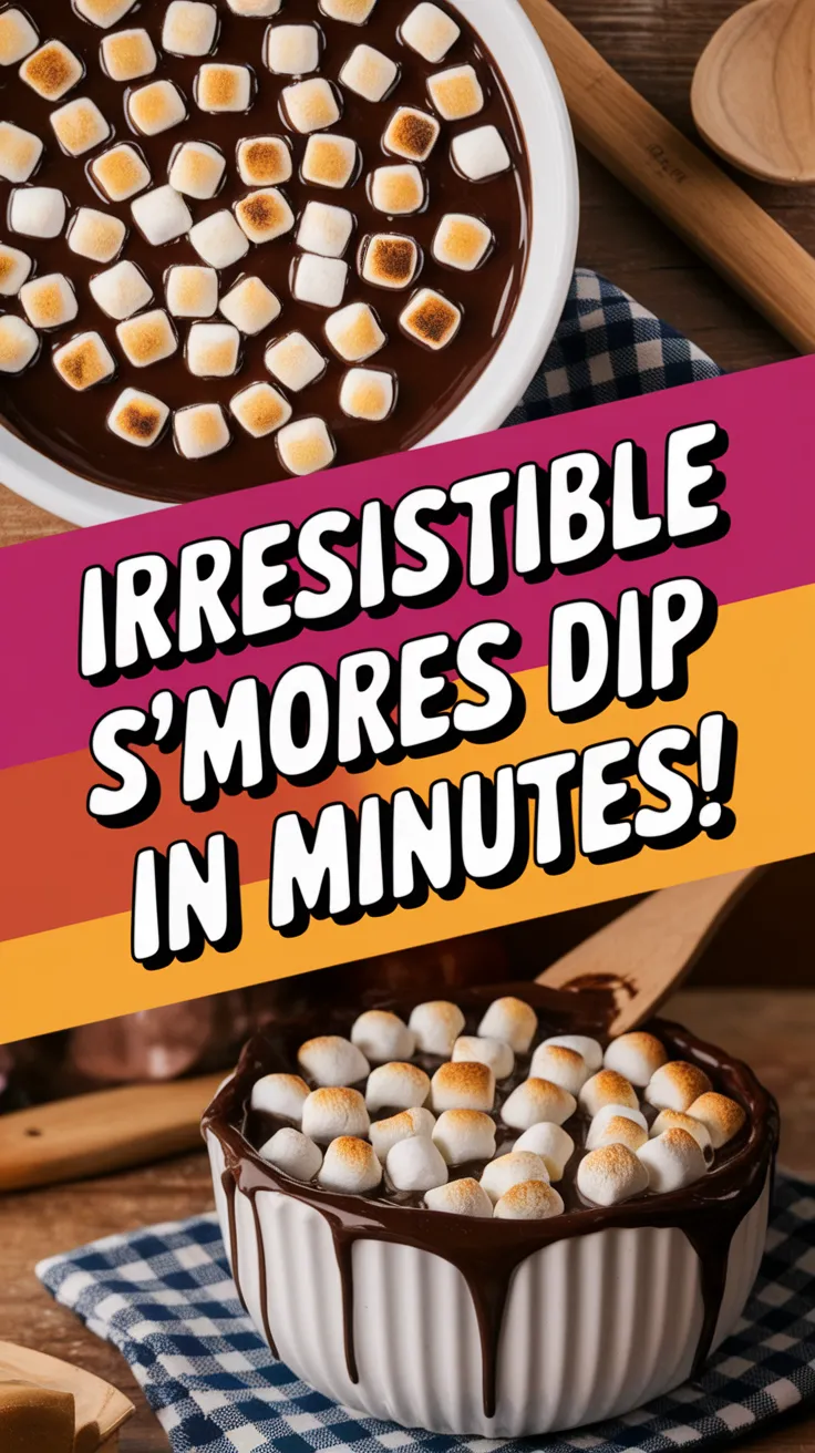 Delicious microwave s'mores dip with melted chocolate and toasted marshmallows