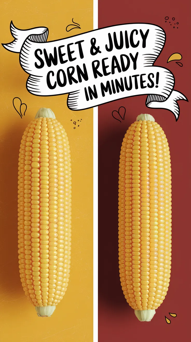 Fresh Corn on the Cob Steamed in the Microwave