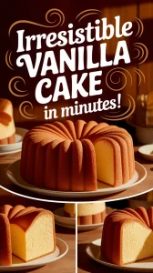 Delicious microwave vanilla almond cake ready to eat.