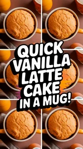 Delicious microwave vanilla latte cake served in a mug