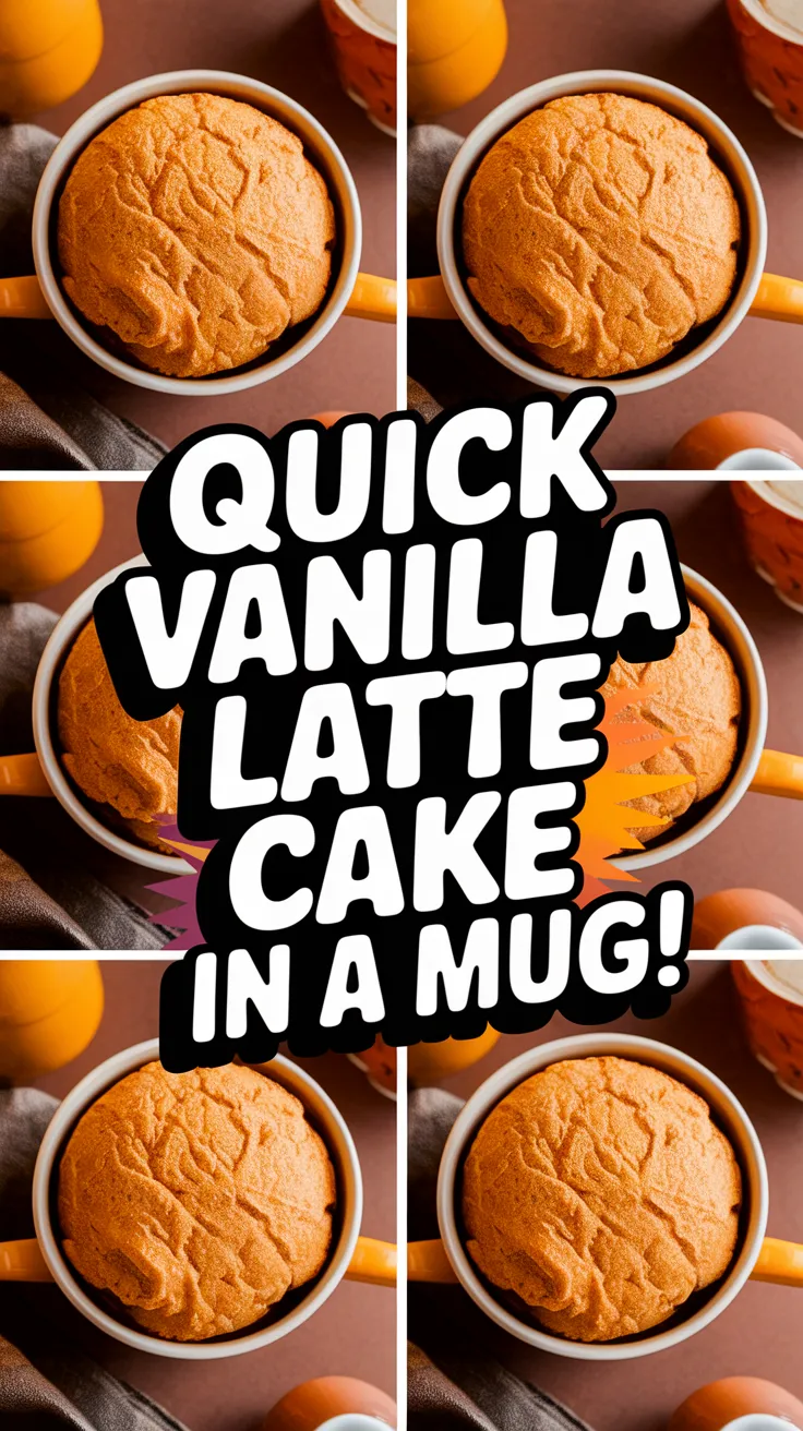 Delicious microwave vanilla latte cake served in a mug