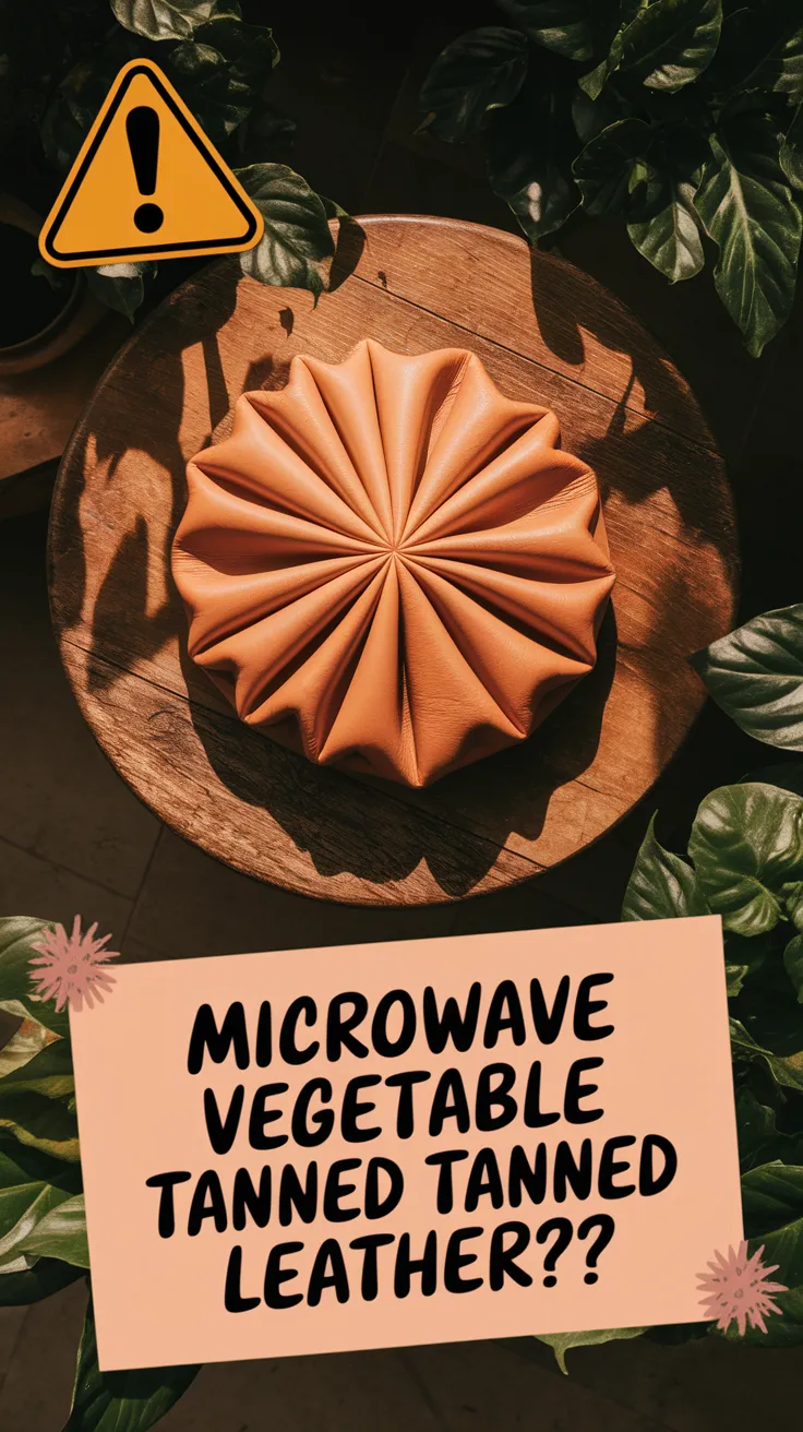 A vegetable tanned leather item on a wooden surface, discussing the option to microwave leather to soften it.