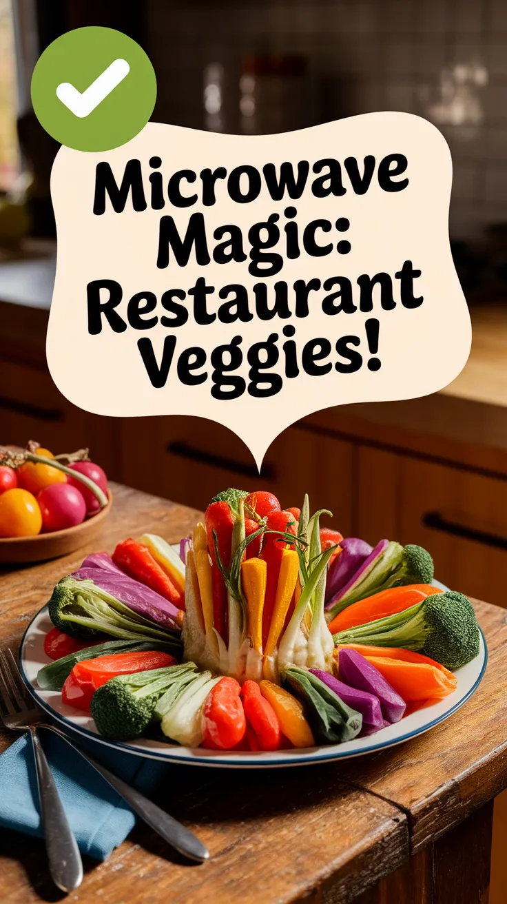 Colorful assortment of vegetables prepared using the microwave trick for restaurant-quality taste