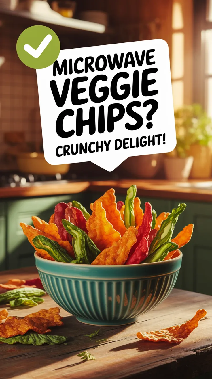Colorful microwave veggie chips in a bowl, perfect for an air fryer texture.