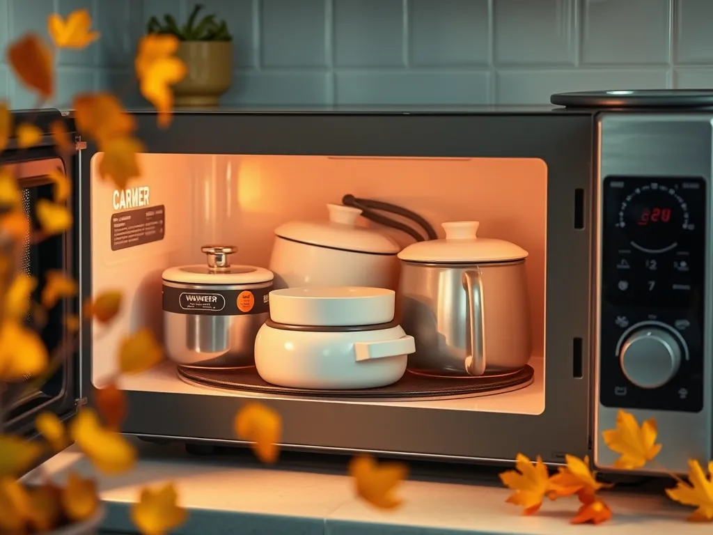 Microwave with warmies inside, showcasing how to heat them properly.