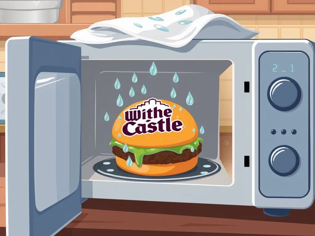 Microwave cooking White Castle sliders with moisture