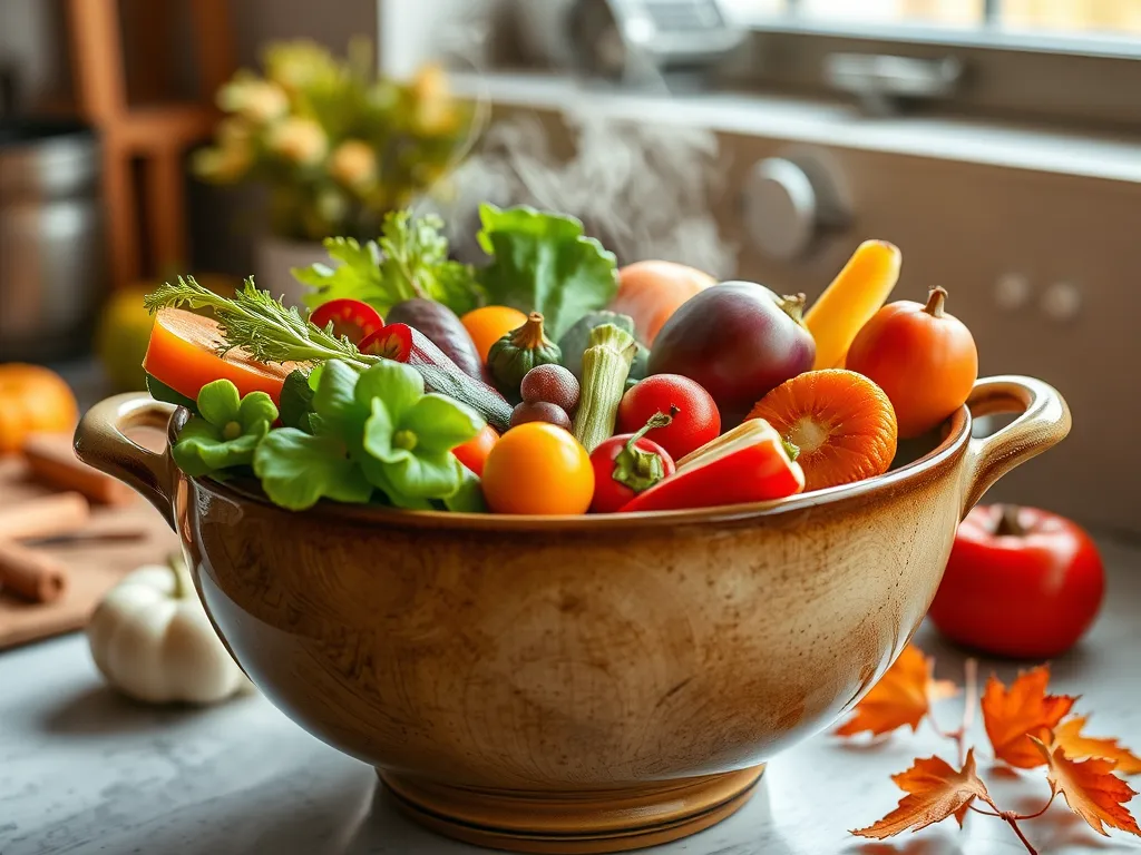 A bowl filled with fresh vegetables highlighting nutrient loss in microwaved food.