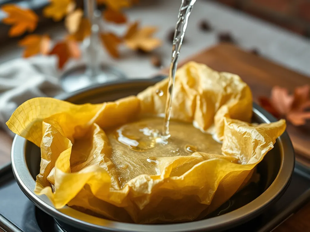 A beeswax food wrap being microwaved with water for reuse