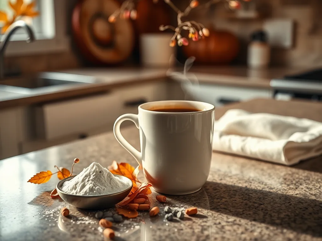A steaming cup of coffee with collagen powder, showcasing the process of adding collagen supplements to beverages.