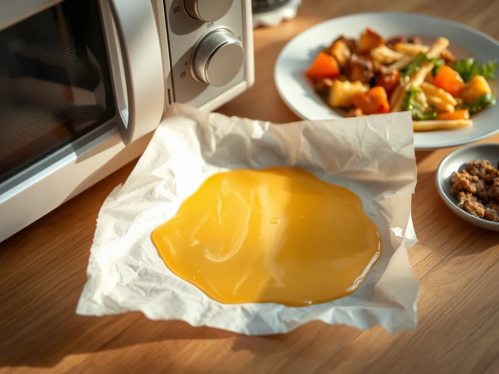 Waxed paper being used in a microwave with food items