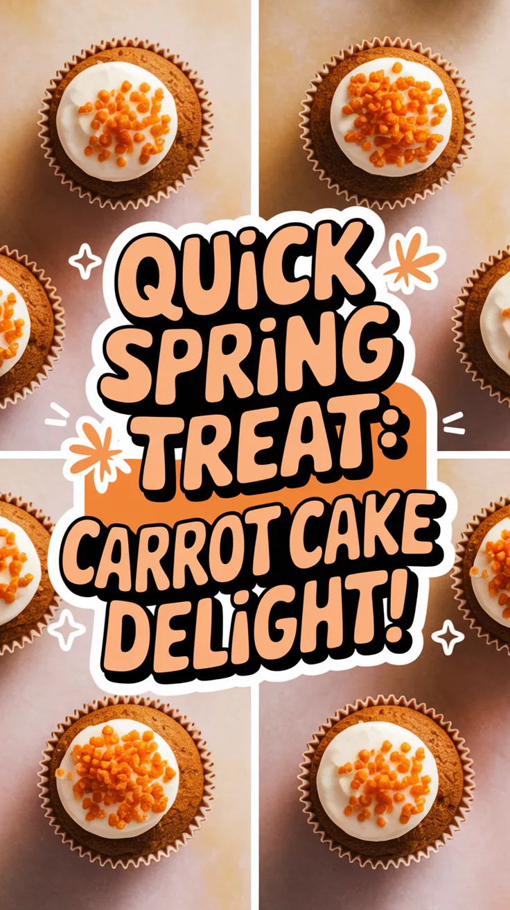 Delicious mini carrot cake cups topped with cream cheese frosting and orange sprinkles.