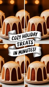 Delicious mini eggnog cakes topped with creamy frosting, perfect for a holiday treat.