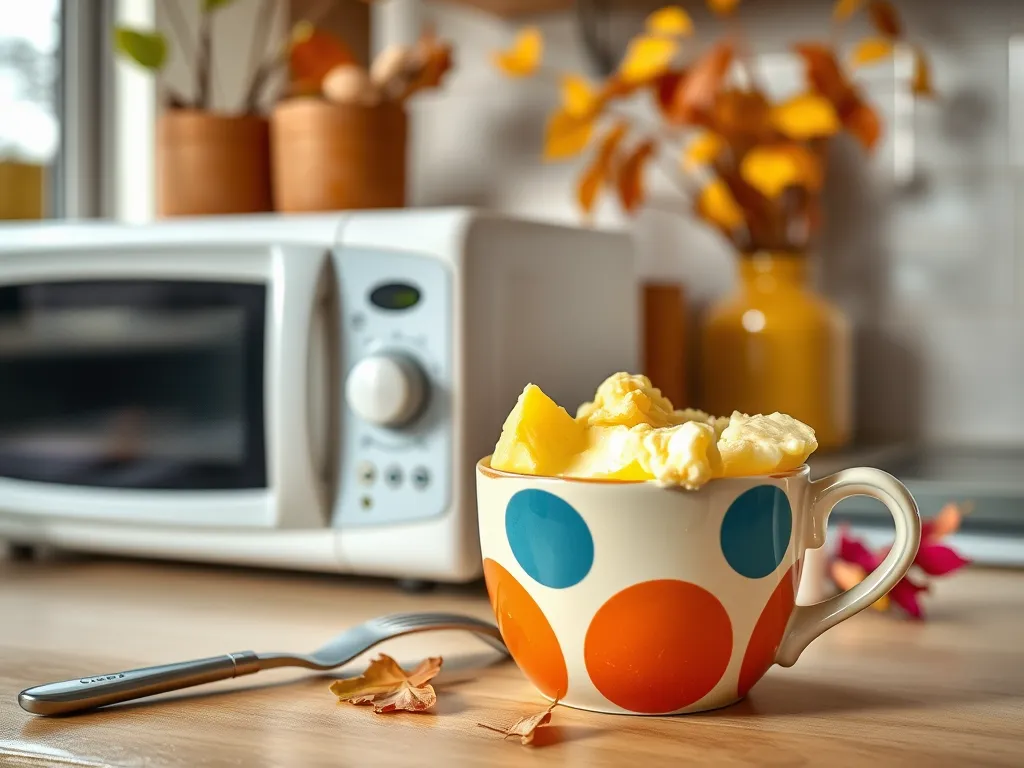 A colorful mug filled with omelet ingredients, representing the Mug Omelet Hack for a quick breakfast.