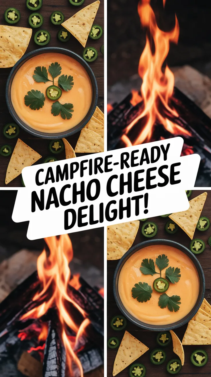 Delicious nacho cheese dip surrounded by tortilla chips, perfect for camp nights.