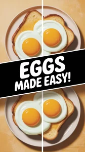 Over easy eggs cooked in the microwave on toast, showcasing a simple method.