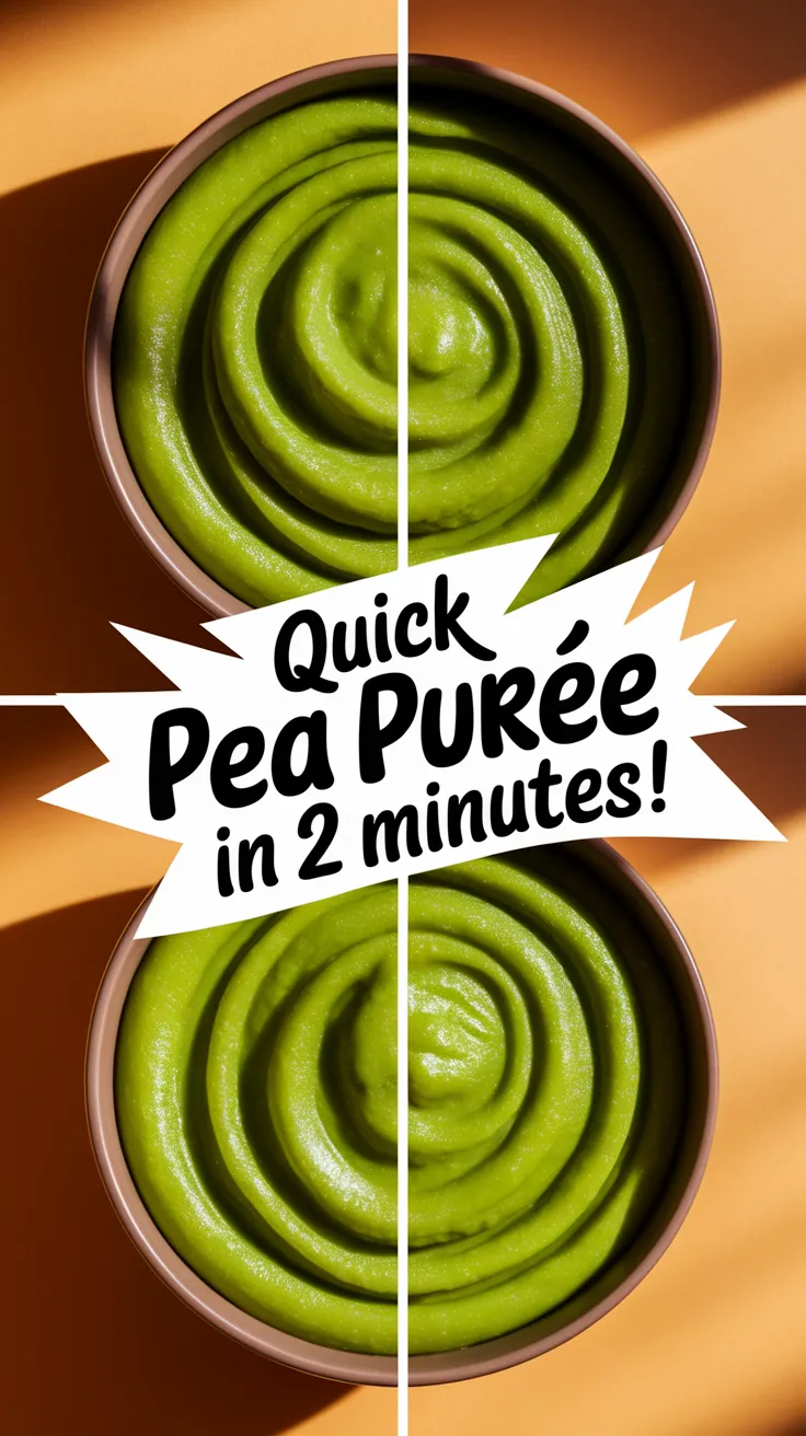 Delicious Pea Purée made using the microwave steam method, perfect for spring dishes.