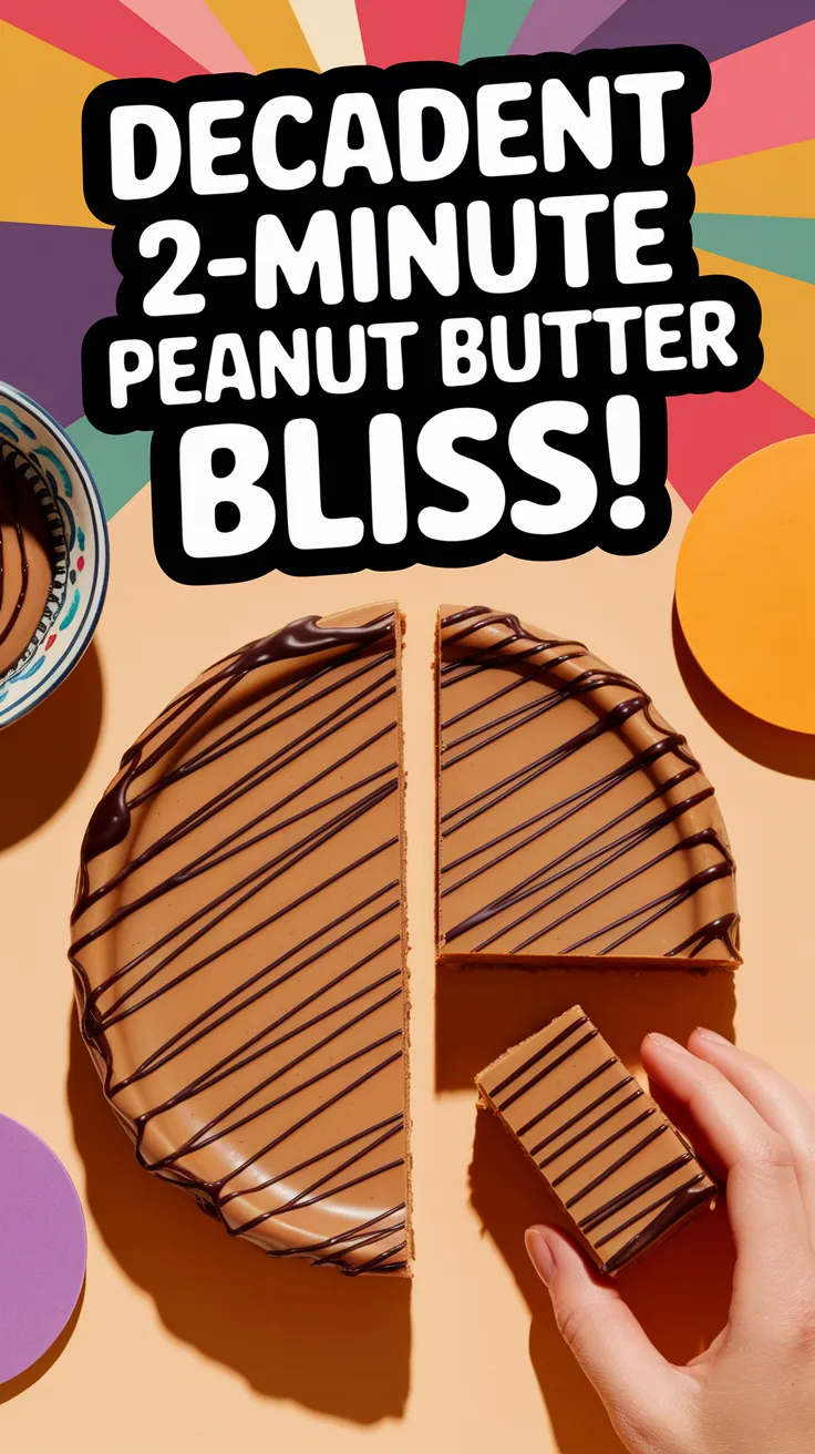 Delicious 2-Minute Microwave Peanut Butter Fudge with chocolate drizzle
