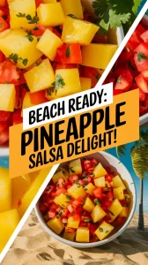 Colorful pineapple salsa with fresh ingredients perfect for a beach twist.