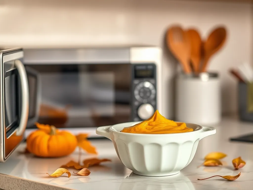 Delicious pumpkin custard in a white bowl, illustrating how to make pumpkin custard in a non-Anyday bowl.
