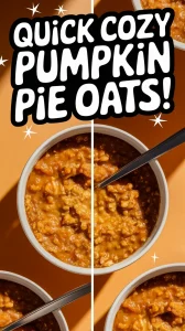 Delicious microwave pumpkin pie oats in a bowl