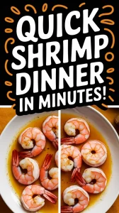 Delicious quick garlic butter shrimp ready to serve from the microwave.
