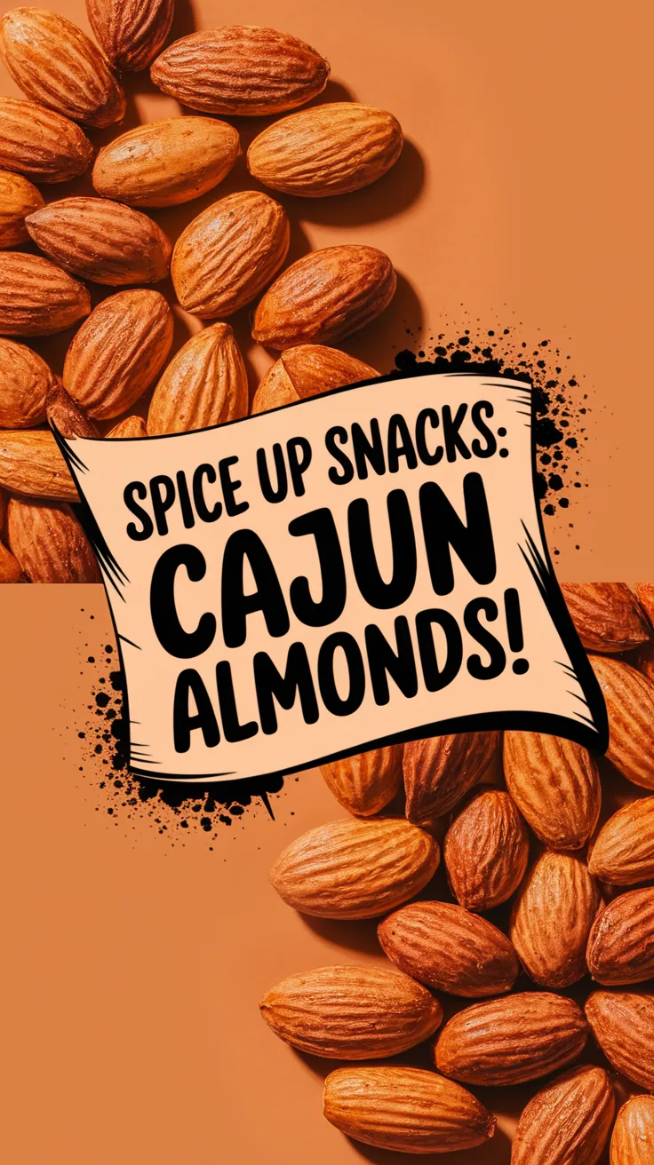 Delicious Cajun almonds on a vibrant background, perfect for a quick snack.
