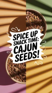 Bowl of Cajun flavored sunflower seeds, perfect for a quick snack.