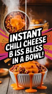Delicious bowl of quick microwave chili cheese corn topped with melted cheese.