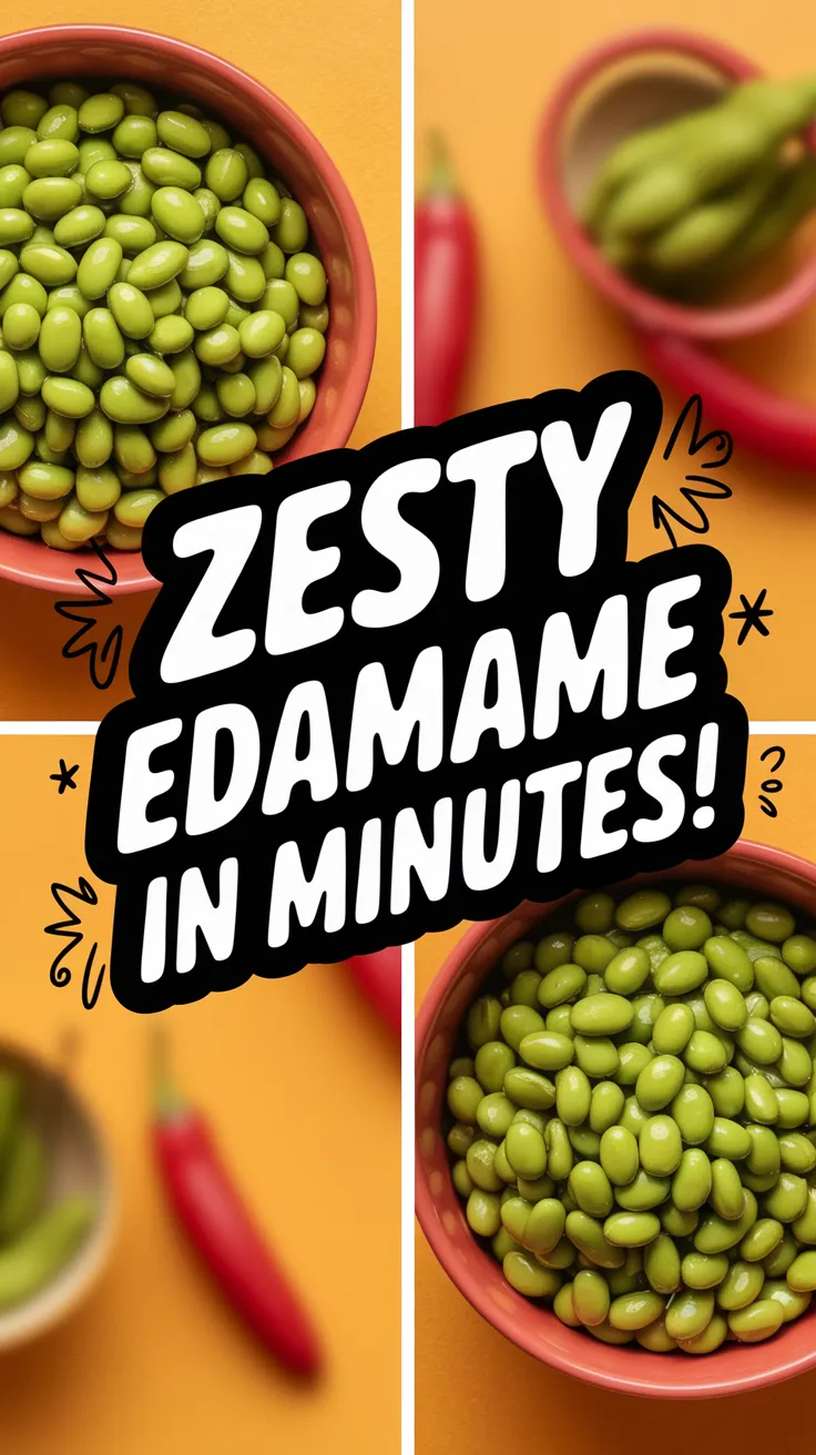 Bowl of edamame with chili peppers, showcasing quick microwave chili lime edamame recipe