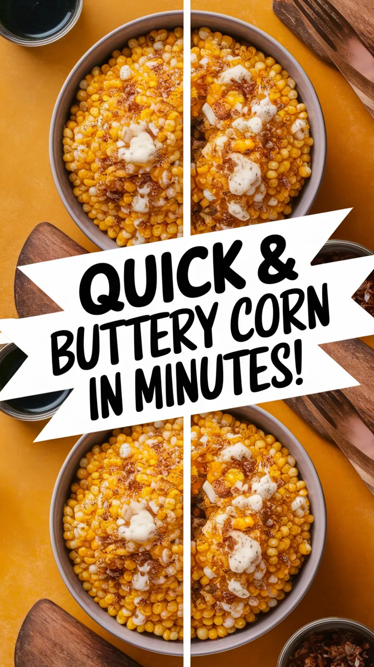 Delicious quick microwave garlic butter corn served in a bowl