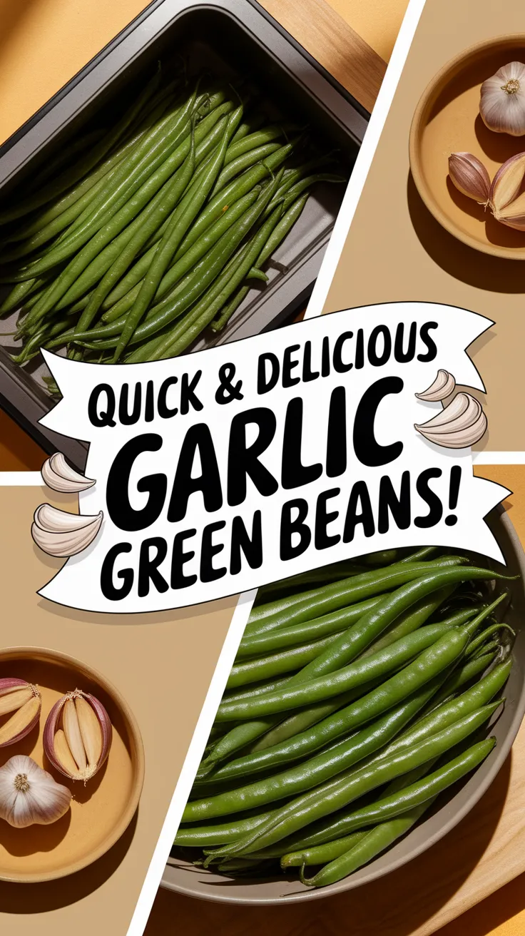Fresh green beans with garlic for quick microwave cooking