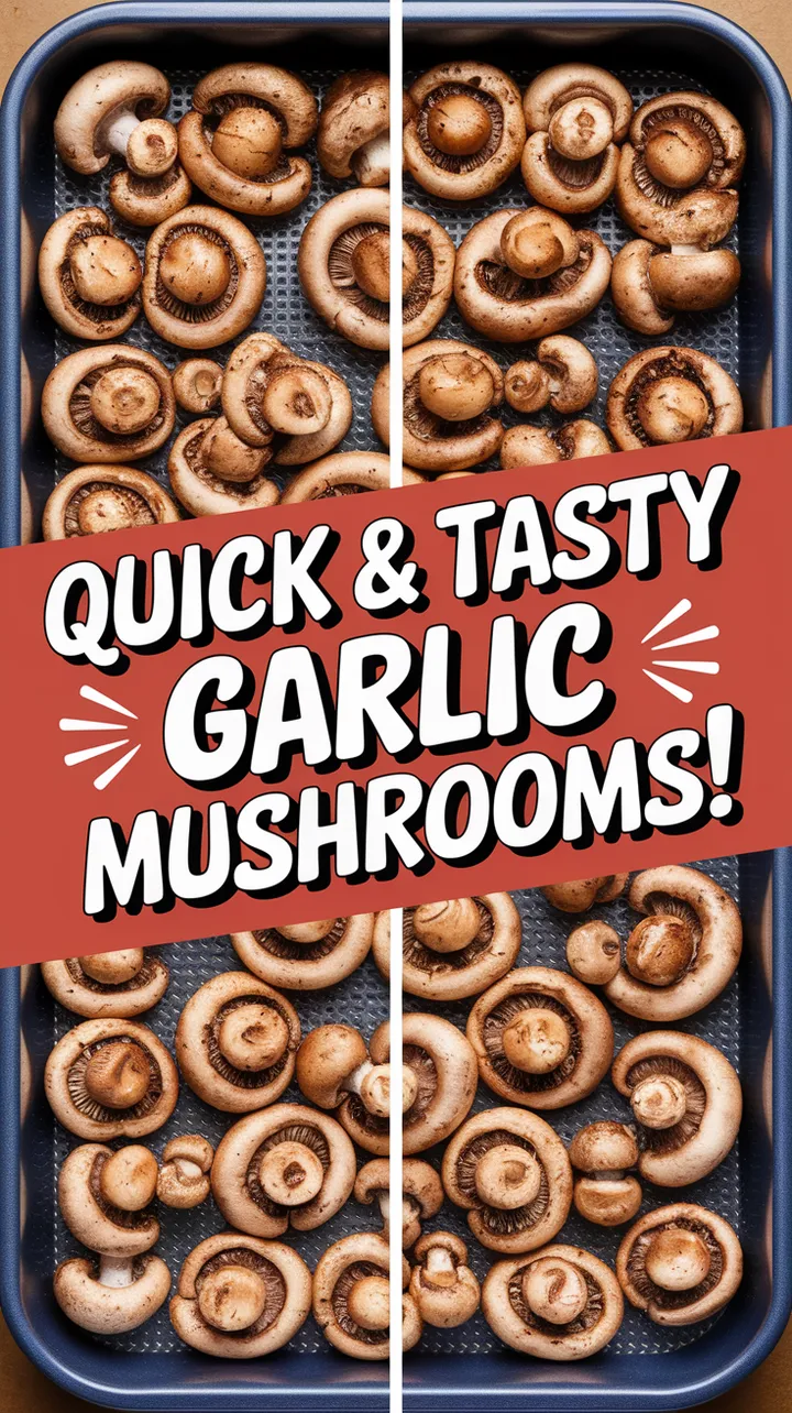 Plate of quick microwave garlic mushrooms ready to serve