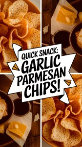 Delicious microwave garlic Parmesan chips perfect for a quick snack
