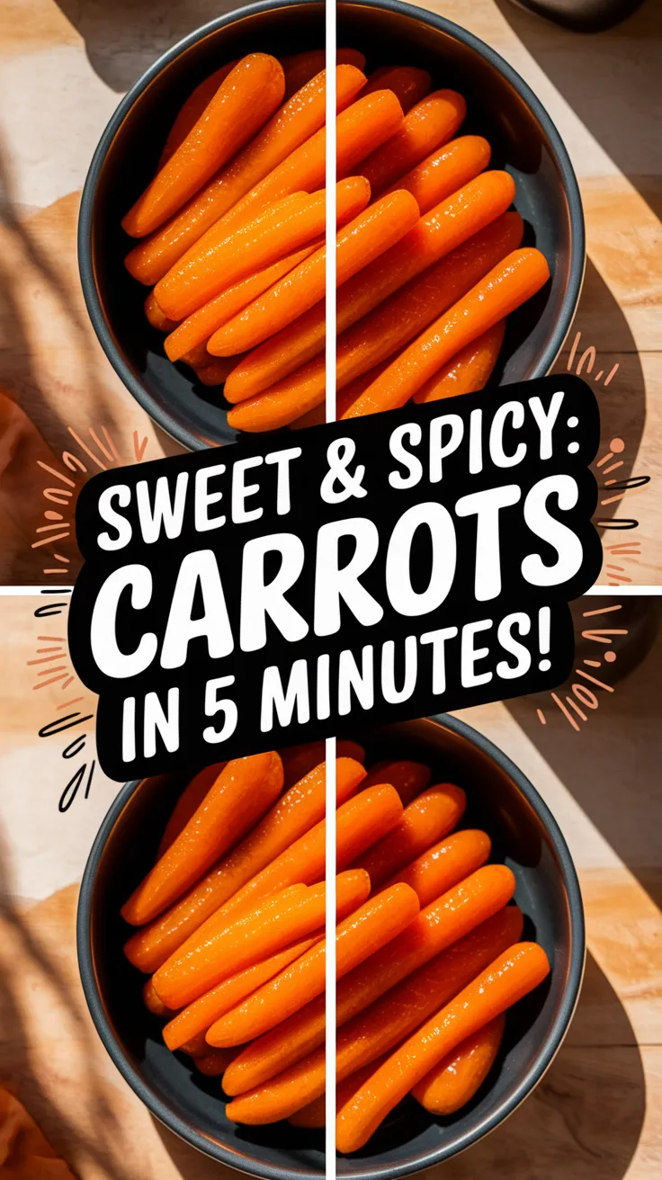Delicious quick microwave honey ginger carrots garnished and ready to serve.
