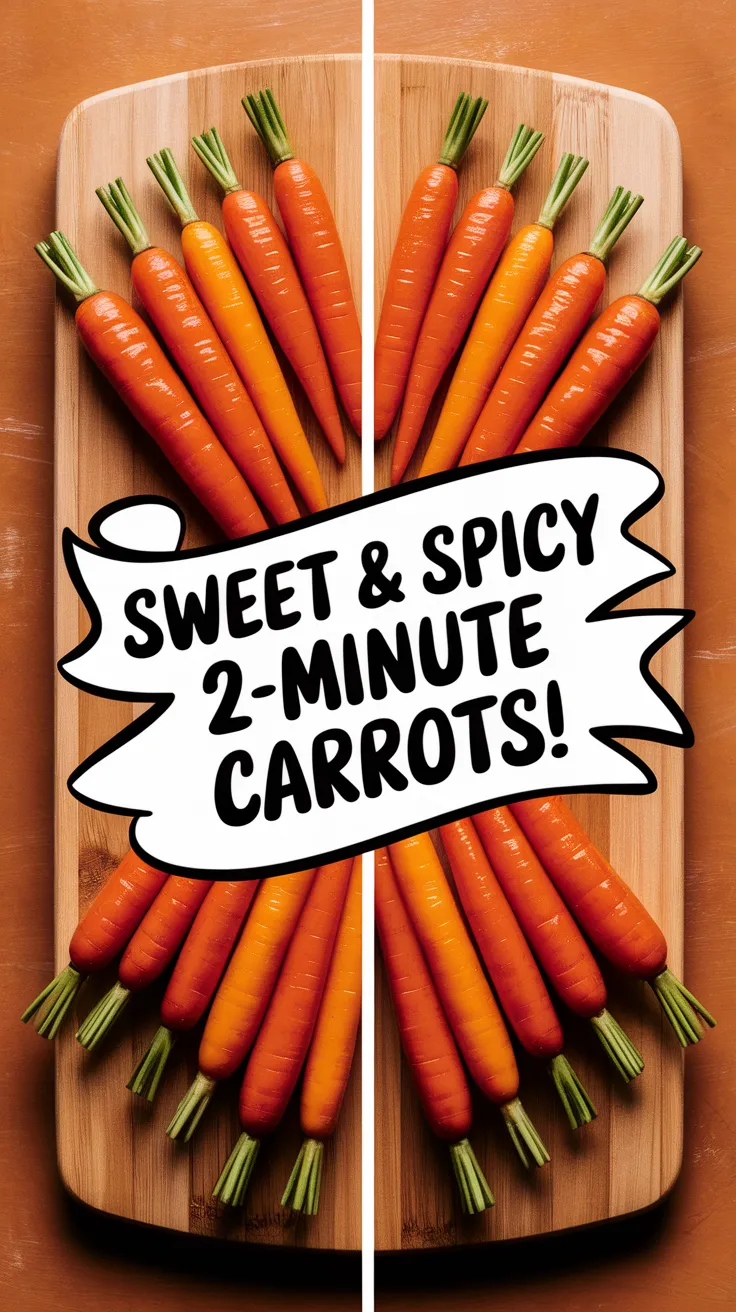 Fresh carrots garnished with honey sriracha sauce, perfect for a quick recipe.